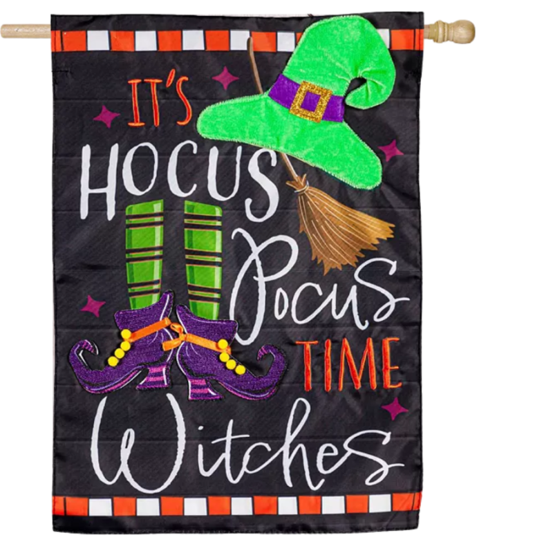Hocus Pocus Witch Applique House Flag