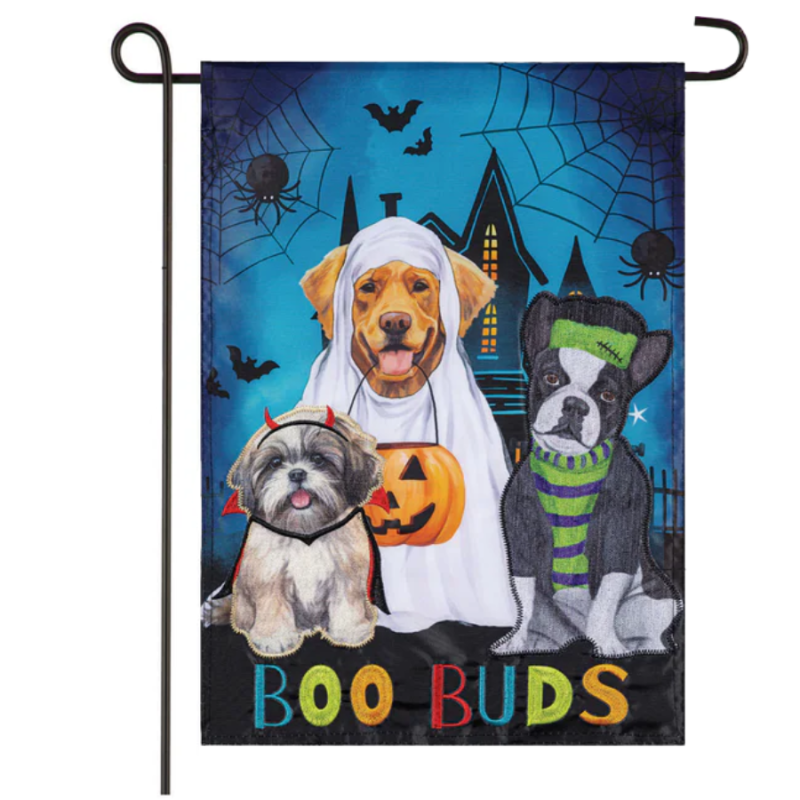 Boo Buds Applique Garden Flag