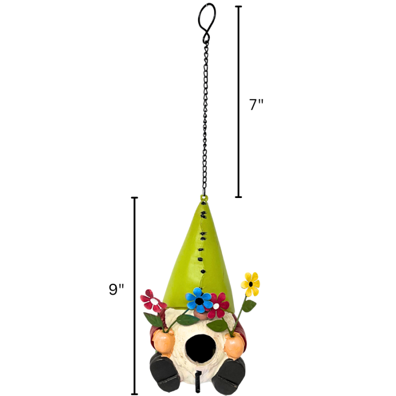 16" Spring Flowers Gnome Birdhouse