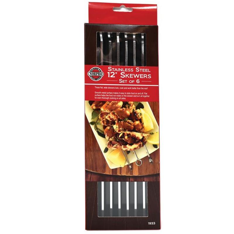 Norpro Stainless Steel Skewers - 12” Set of 6