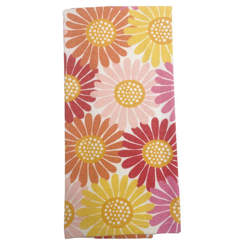 Daisy Crowd Pink Kitchen Towel
