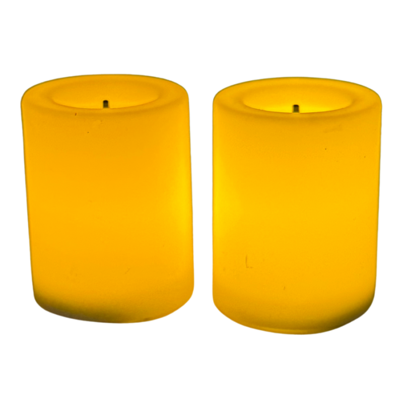 2 LED Wax Covered Votives (Batteries Included)