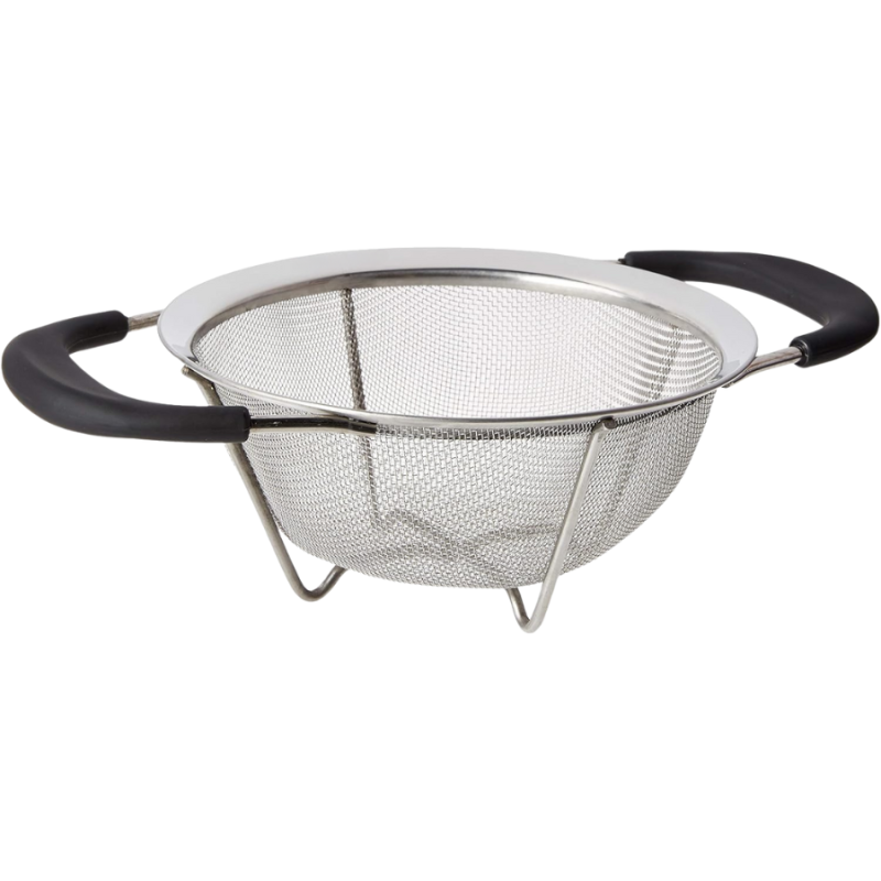 9" Excelsteel Stainless Steel Mesh Colander w/ Soft-Grip Handles