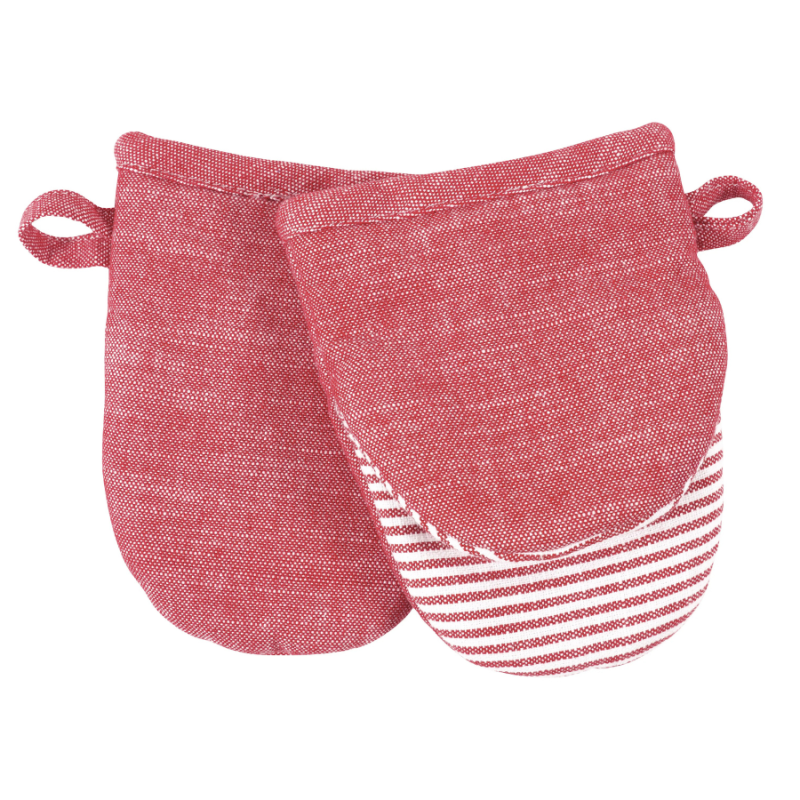 2-Pack Cotton Oven Mitts-Red