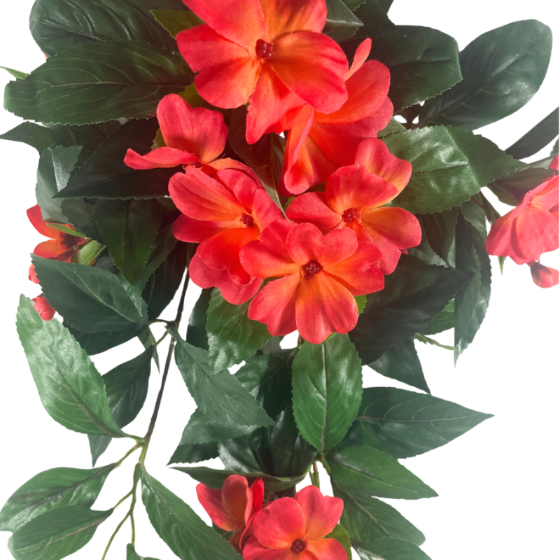 25" UV Impatiens Hanging Bush - Coral