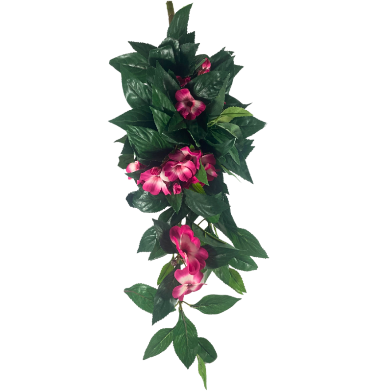 25" UV Impatiens Hanging Bush - Pink/White