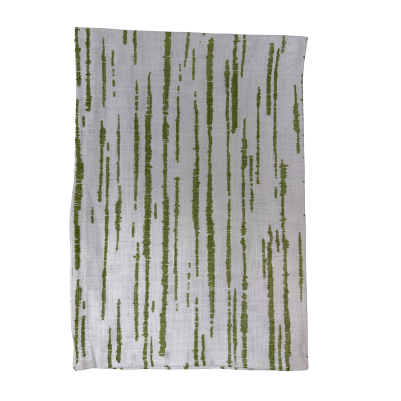 Green & White Kitchen Towel- Cara Stripe
