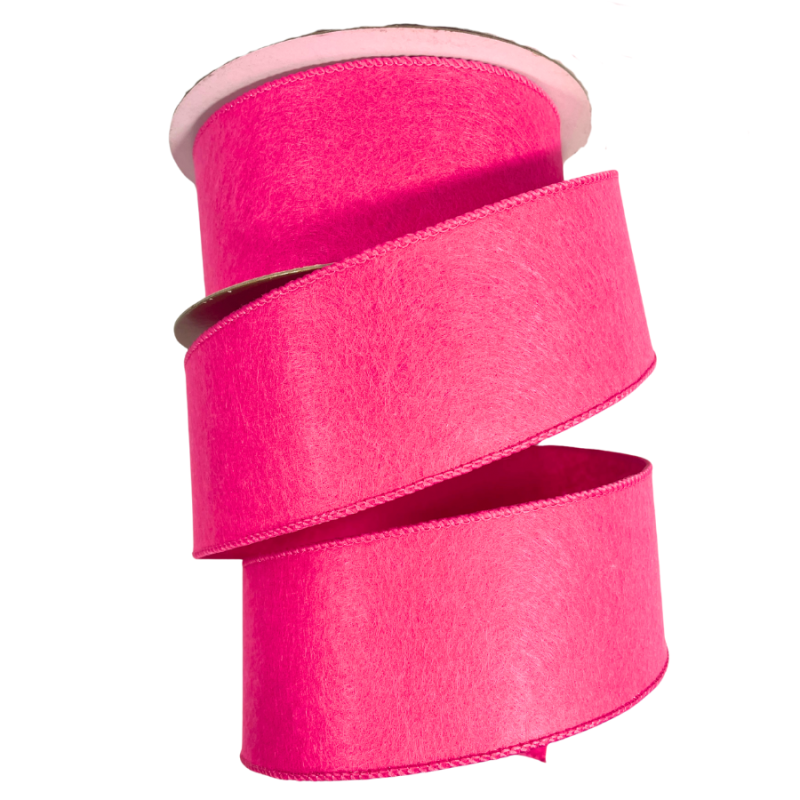 2.5" x 10yd Pink Felt Ribbon