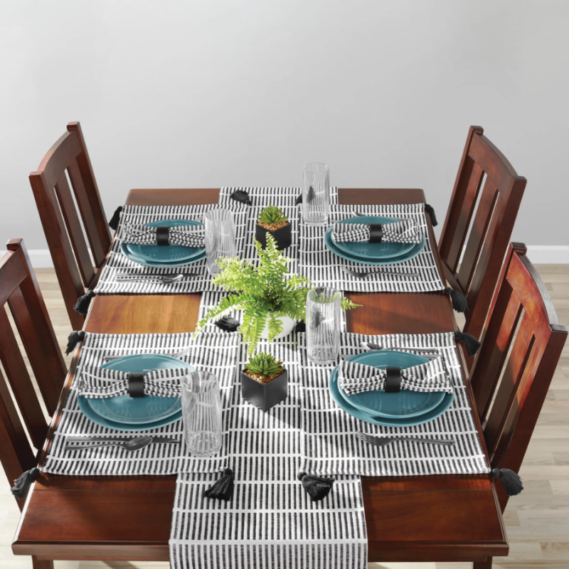 13 pc Black & White Dining Set