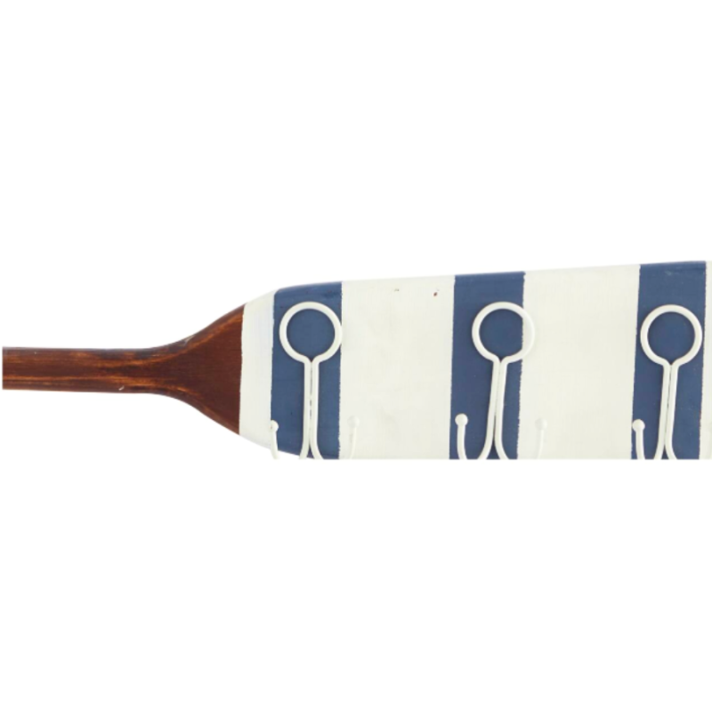 Blue & White Wood Paddle Wall Hook Hanger