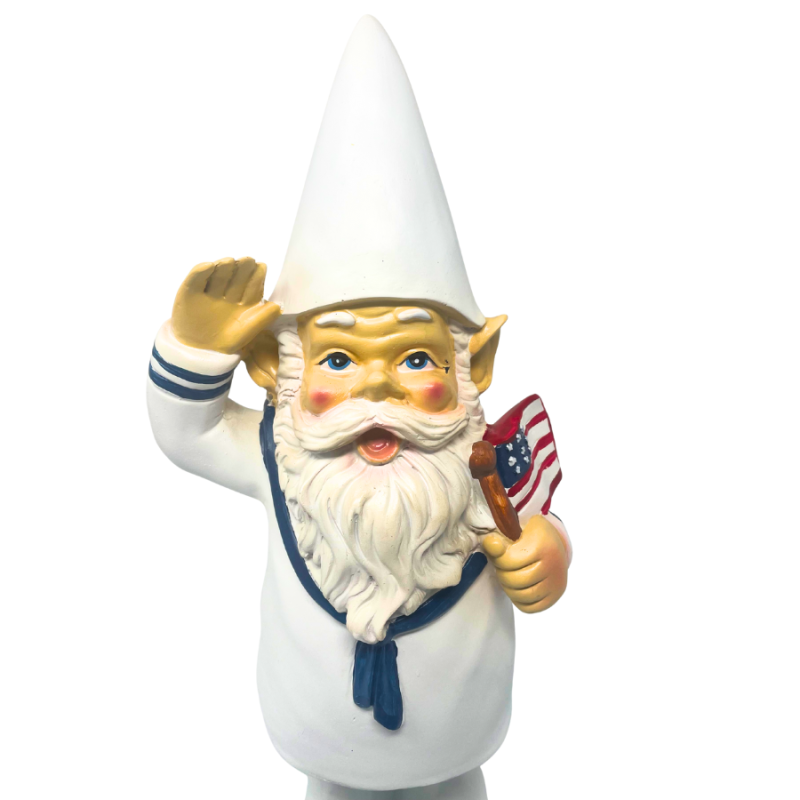 12" Resin Garden Gnome - Navy