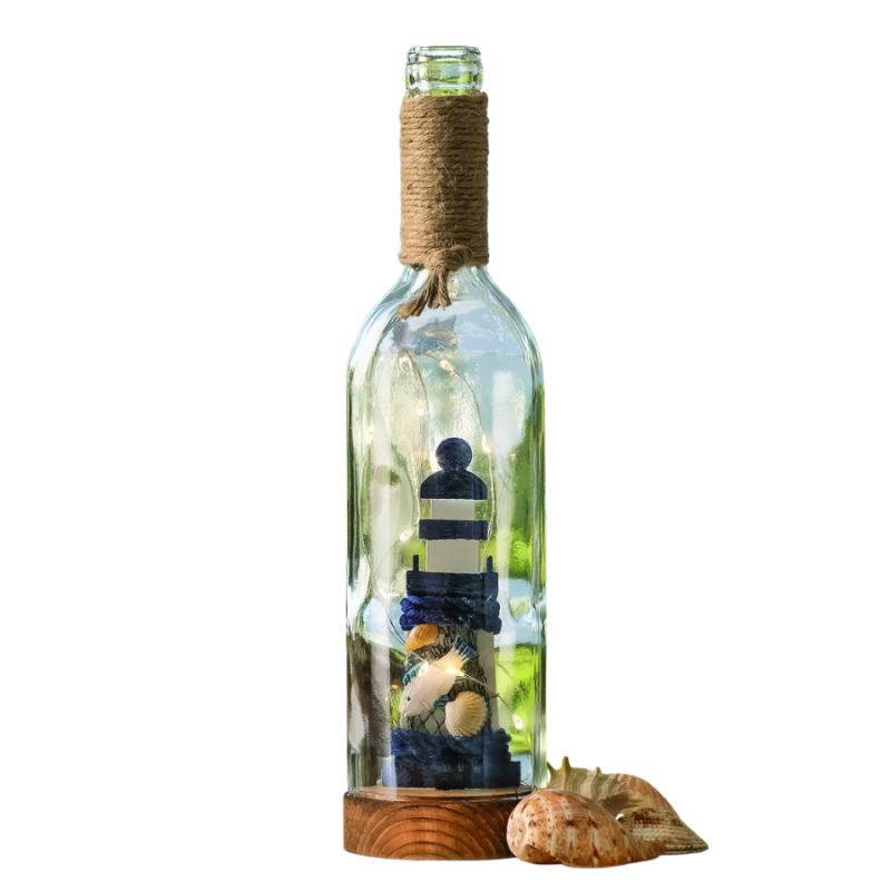 12" Montauk Lighting LED Lighthouse Bottle