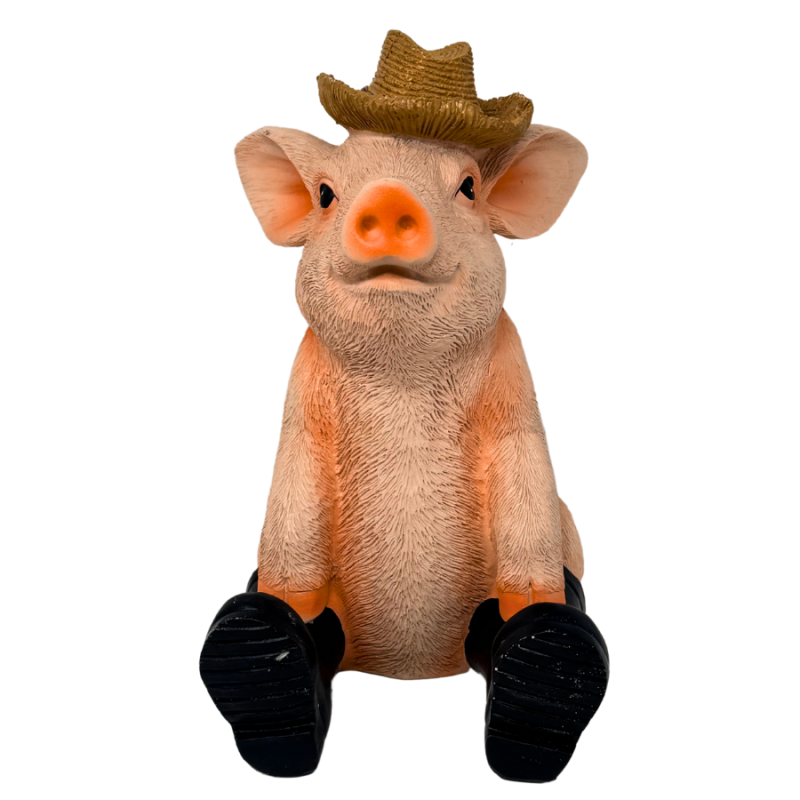 9" Sitting Pig in Boots
