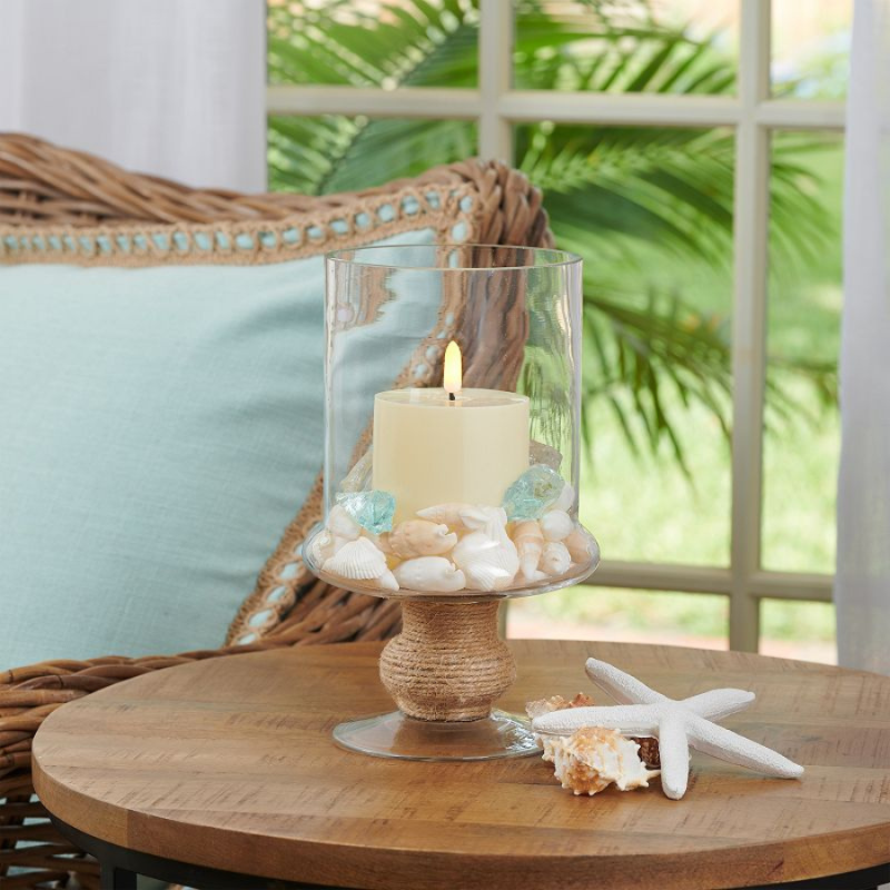 9" Ocean Treasures Vase with Candle