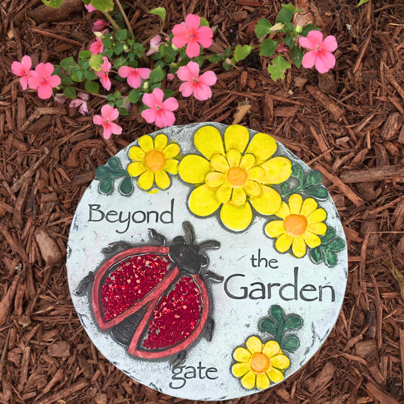 10" Cement Lady Bug Stepping Stone