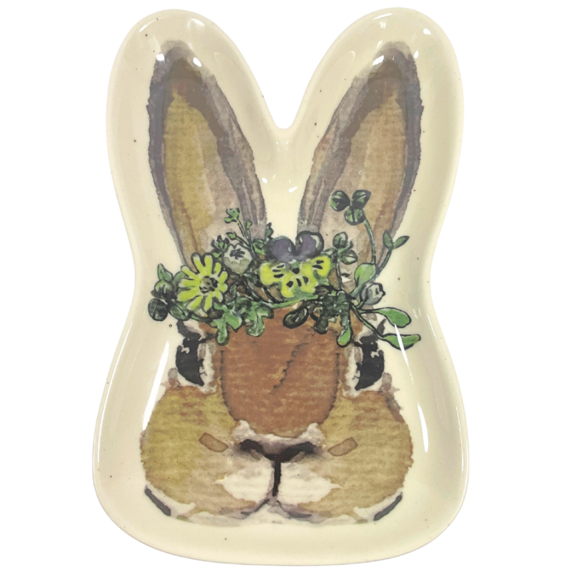 8" Bunny Shaped Ceramic Plate