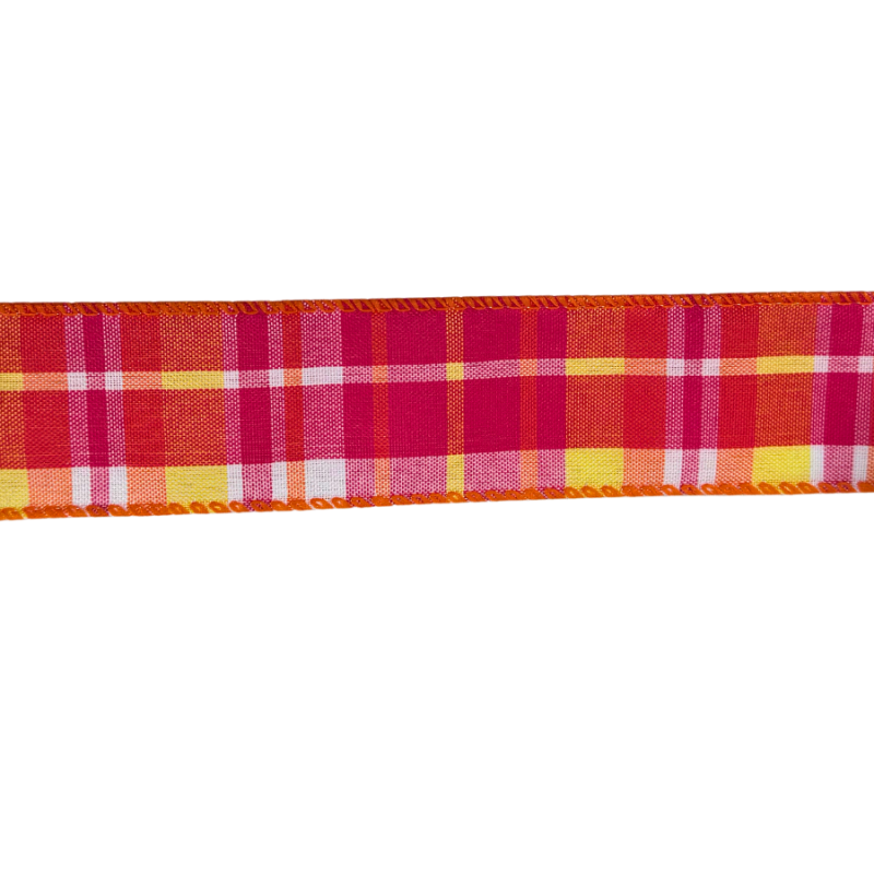 1.5" x10 yd Madras Pastel Plaid Ribbon