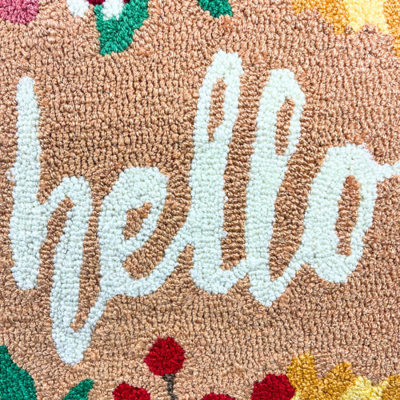 17" Spring Bloom “Hello” Indoor Pillow