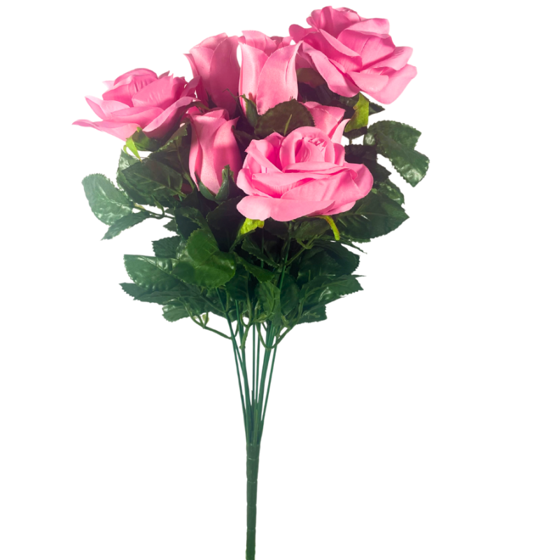21" Rose & Bud Bush - Pink