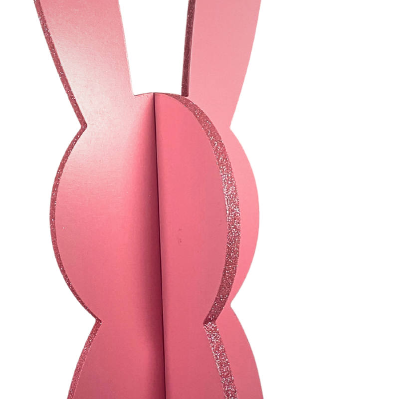 28" Wooden Bunny Stand Decor - Pink