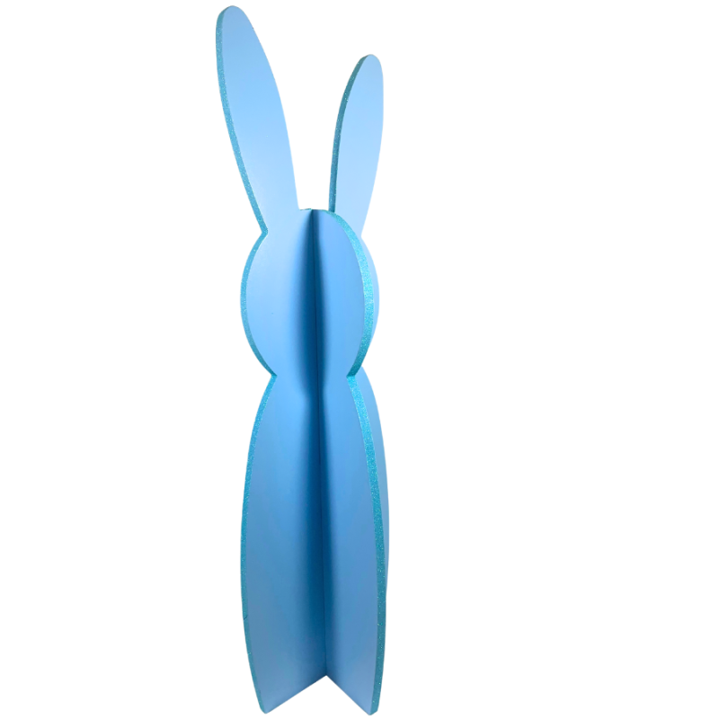 28" Wooden Bunny Stand Decor - Blue