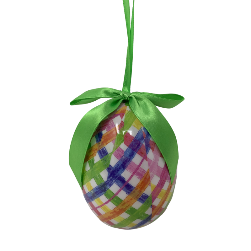5" Resin Easter Plaid Egg