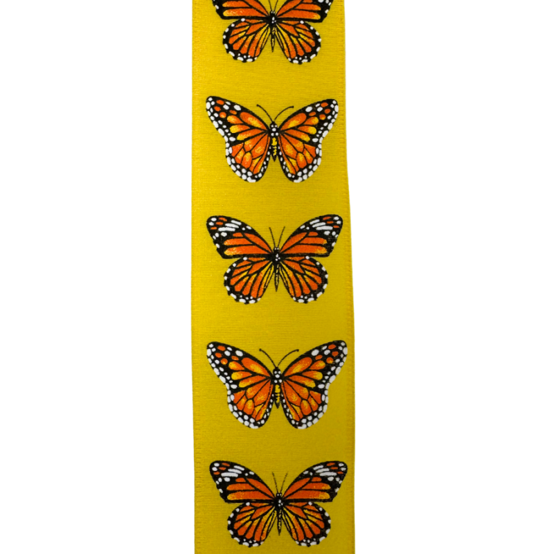 2.5" x 10yd Butterflies on Yellow Ribbon