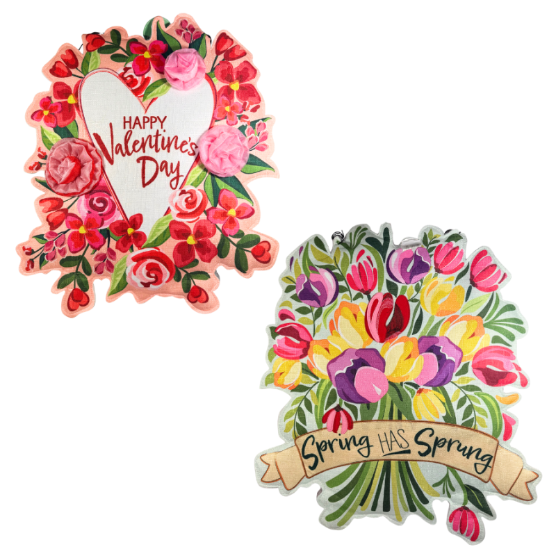 Valentines and Spring Double Sided Door Decor
