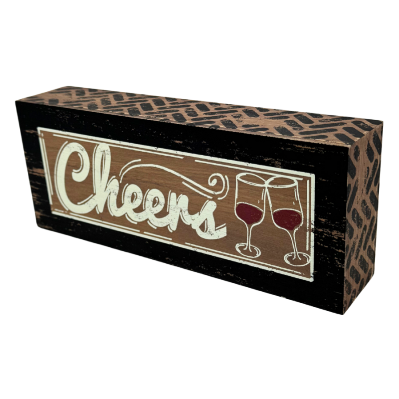 9.5" Wooden Cheers Sign