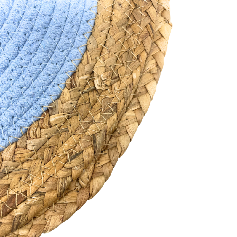 15" Round Light Blue Center Placemat - Set of 4