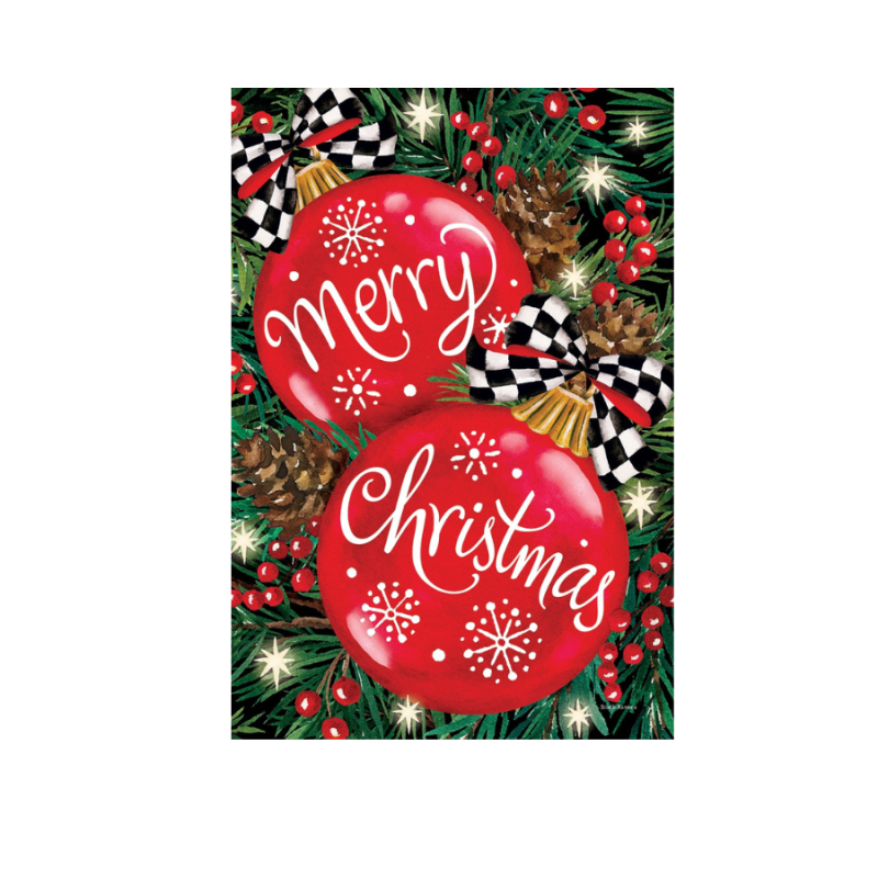 Red Ornaments House Flag