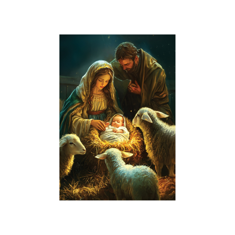 Nativity with Sheep House Flag