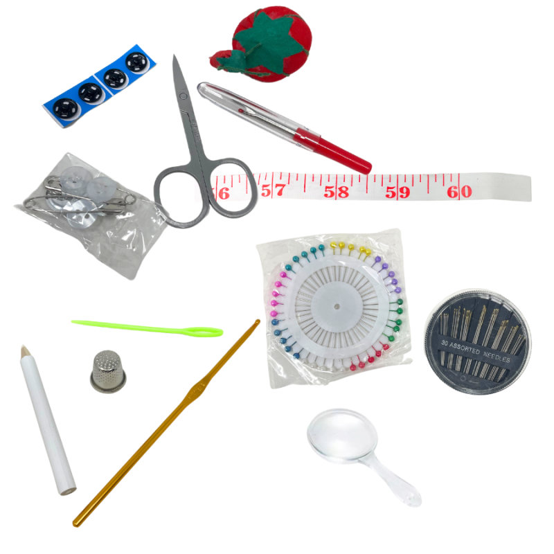 62pc Sewing Kit w/ Faux Leather Case