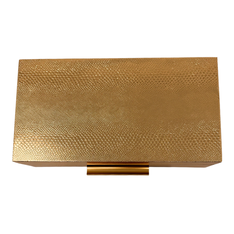 10" Golden Snakeskin Patterned Box
