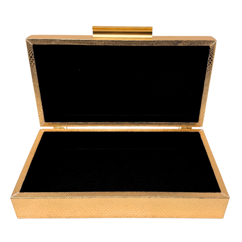 10" Golden Snakeskin Patterned Box