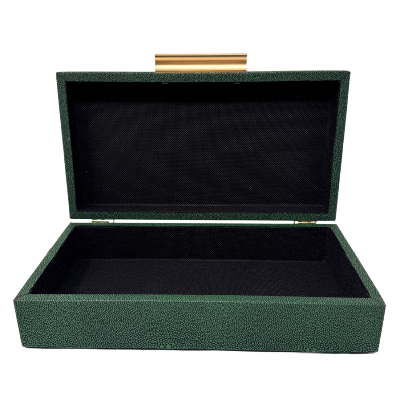10" Forest Green Snakeskin Patterned Box