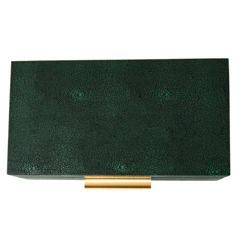 10" Forest Green Snakeskin Patterned Box