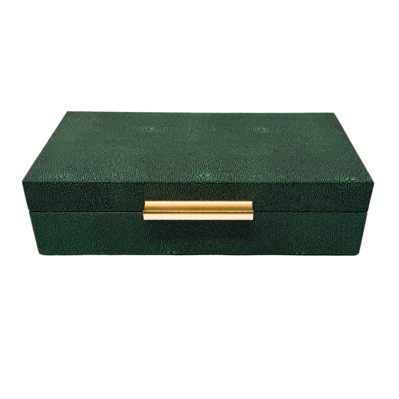 10" Forest Green Snakeskin Patterned Box