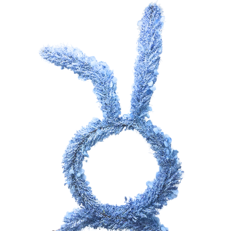 20" Beaded Easter Bunny Wreath - Blue