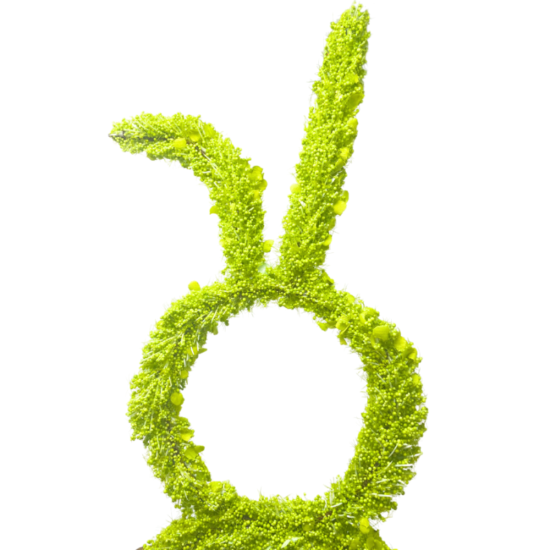 20" Beaded Easter Bunny Wreath - Lime Green