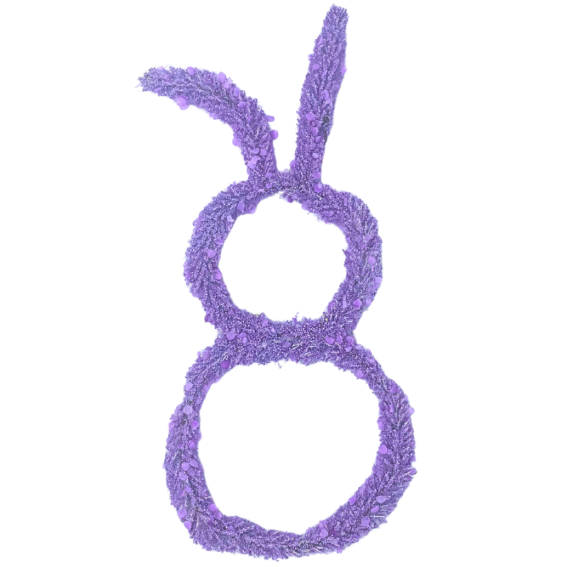 20" Beaded Easter Bunny Wreath - Purple