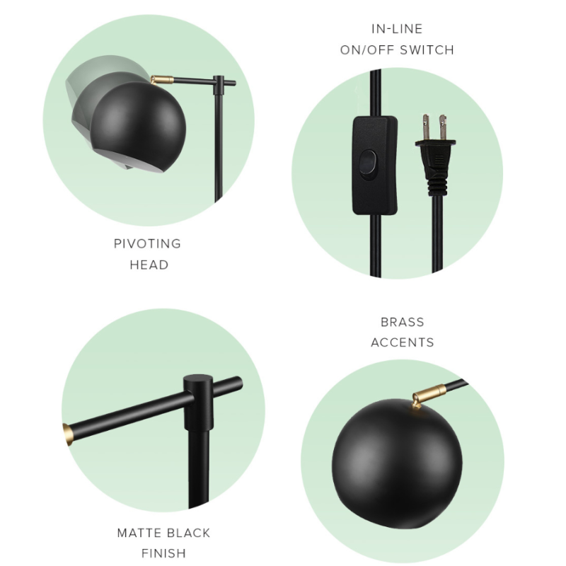 18" Globe Electric Charlotte Table Lamp - Matte Black