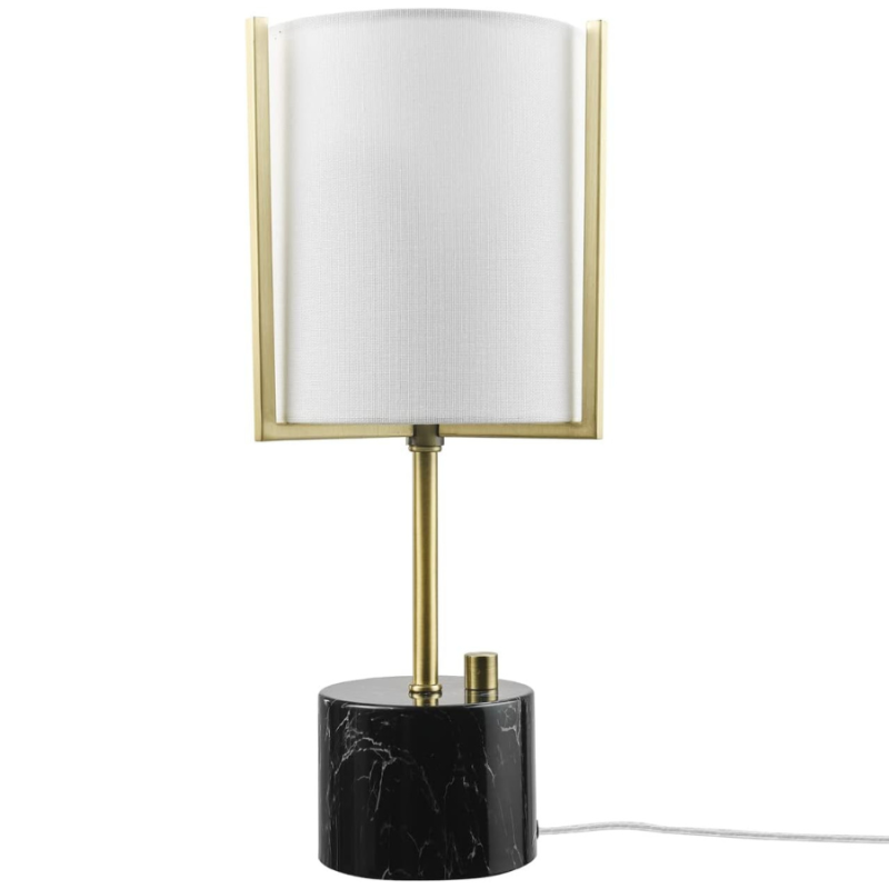 15" Globe Electric Table Lamp w/ Black Faux Marble Base