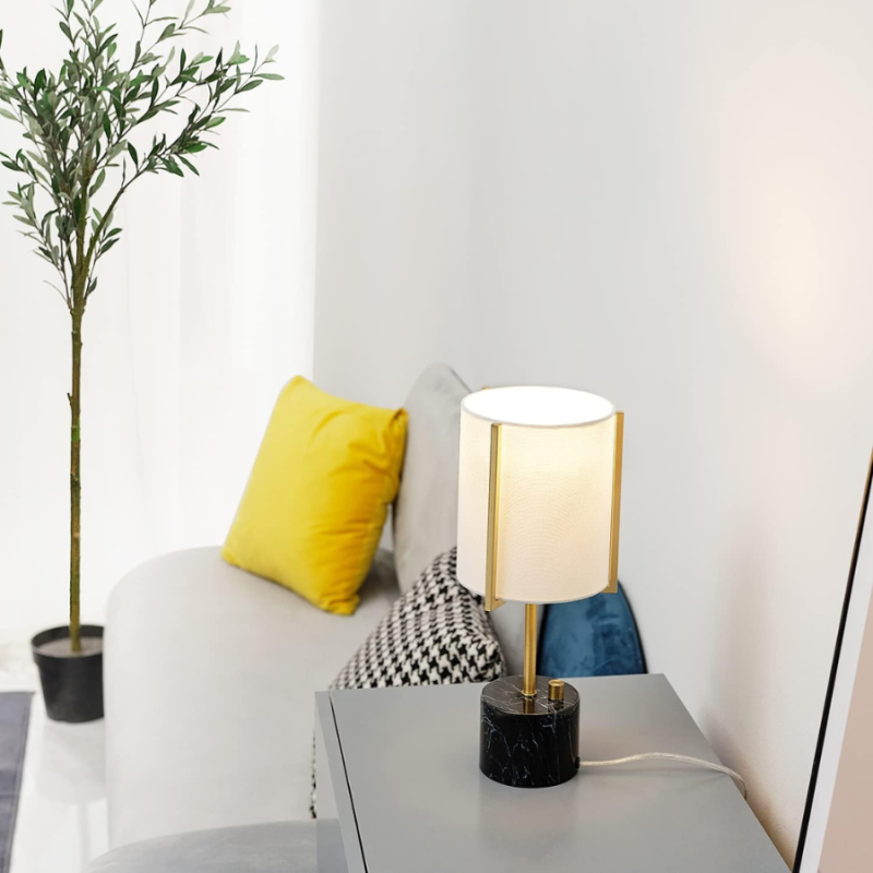 15" Globe Electric Table Lamp w/ Black Faux Marble Base