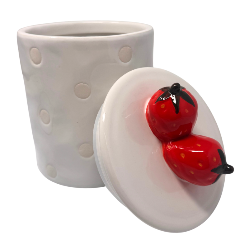 Ceramic Canister with Strawberries