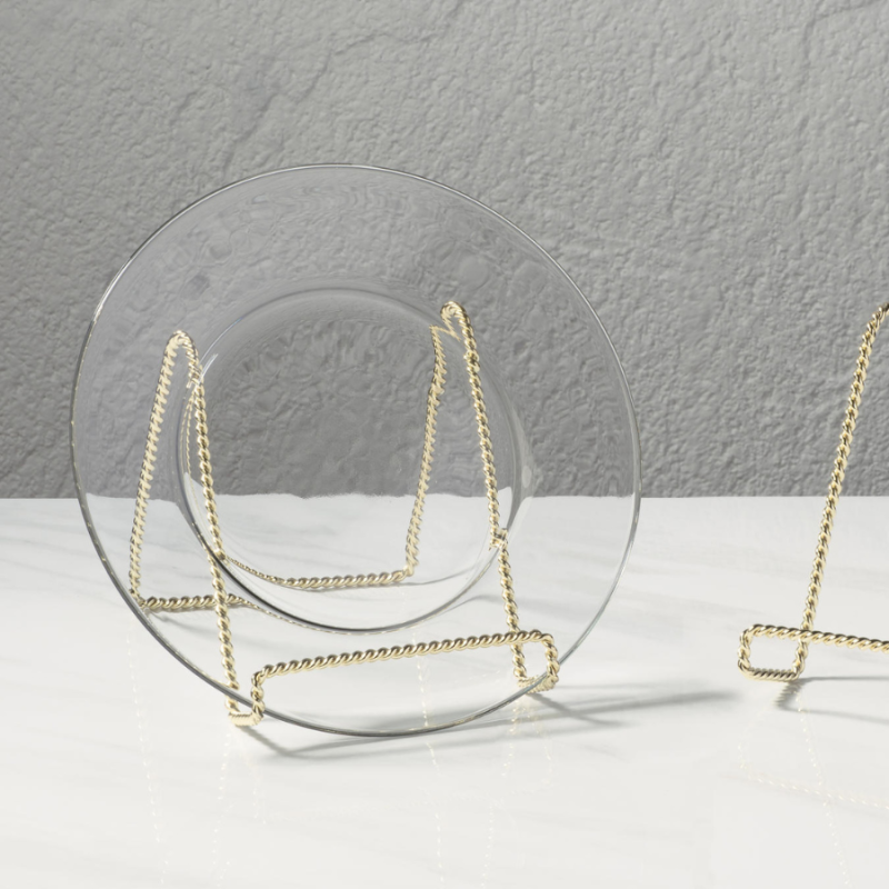 6" Brass Twist Wire Stand- Gold