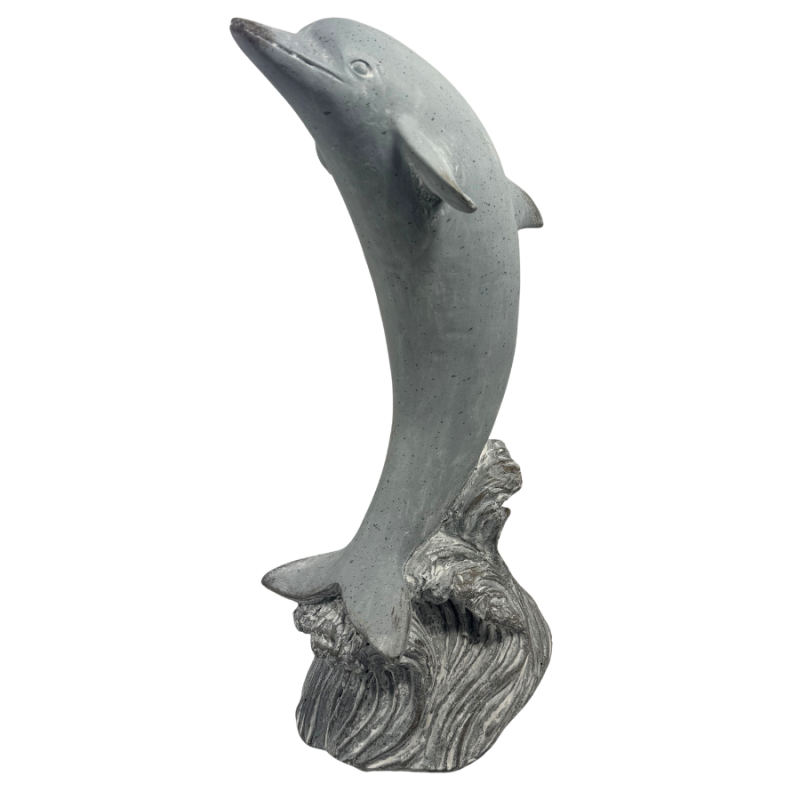 14" Stone-washed Dolphin Sculpture