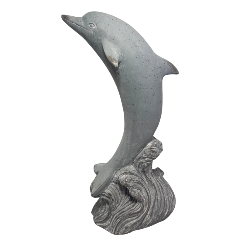 14" Stone-washed Dolphin Sculpture