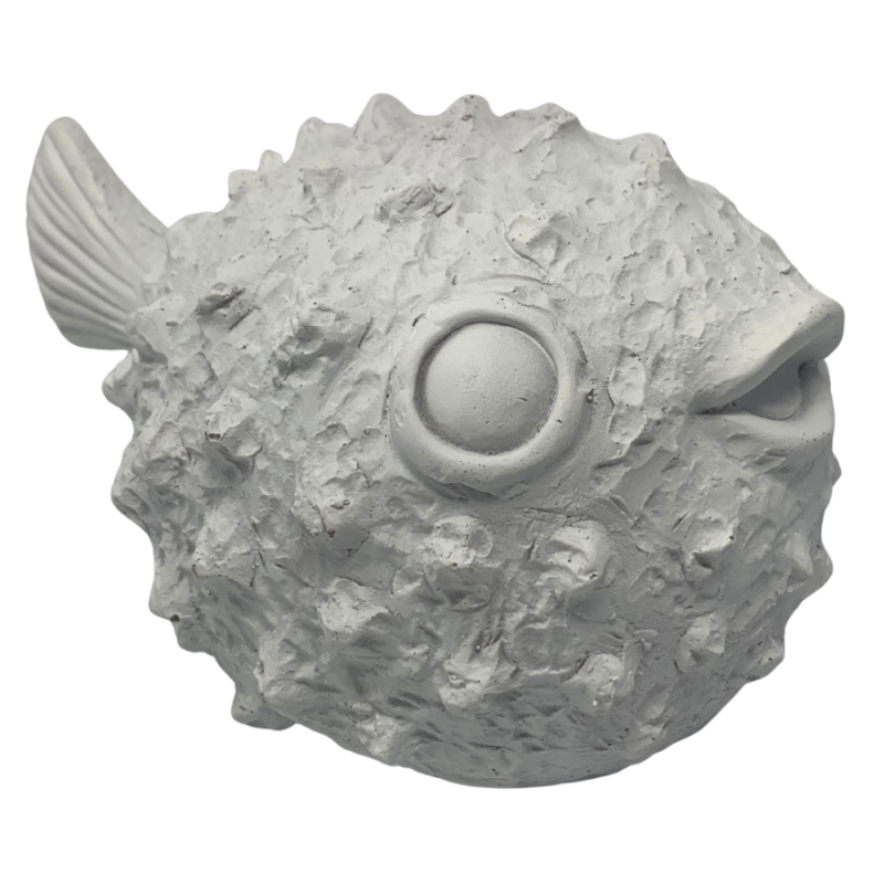 White Blow Fish Figurine