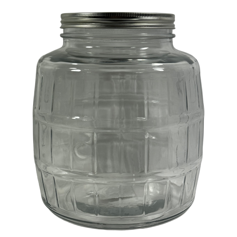 Anchor Hocking 3.8-liter Glass Barrel Jar with Lid & Attachable Handle
